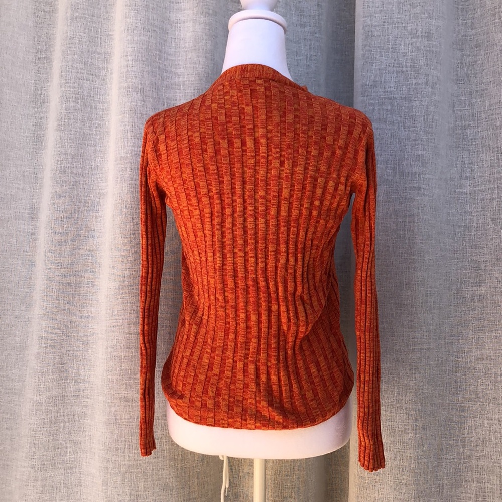 Cache Y2k Orange Button Down Knitted Cardigan - image 5